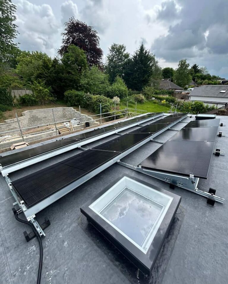 Solar Panels on Roof with Skylight